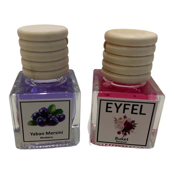 خوشبوکننده هوای خودرو ایفل مدل بلوبری و دسته گل کد Bouquet-Blueberry حجم 10 میلی‌لیتر بسته 2 عددی